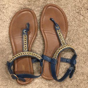 Blue and Gold Sandals